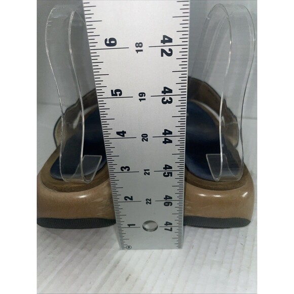 Dansko Sandals Womens US 8  Slide Blue Leather Slip On Wedge Flip Flop EU 38 - Picture 13 of 16